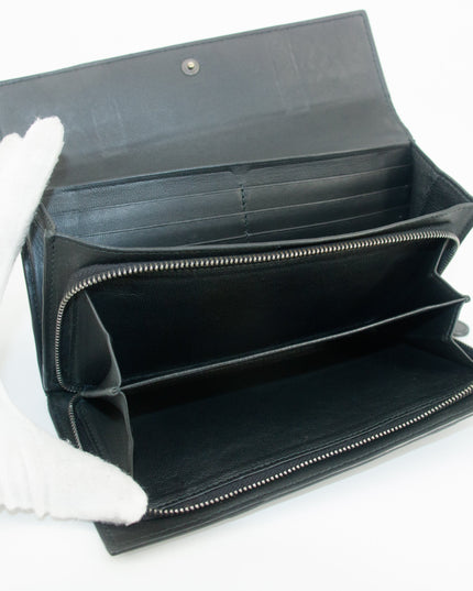 Bottega Veneta Intrecciato Black Bifold Long Wallet #5197
