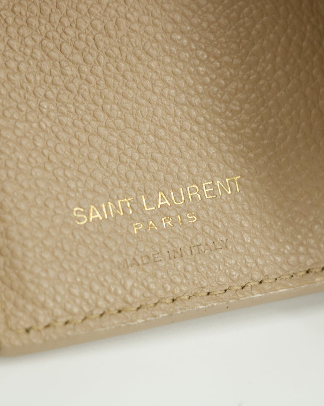 Yves Saint Laurent Beige Origami Compact Wallet #5203