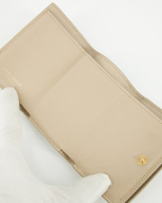 Yves Saint Laurent Beige Origami Compact Wallet #5203