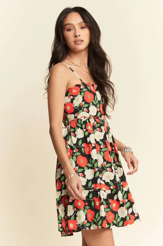 DAVI & DANI Floral Mini Dress: Cutout Back Summer Style at Pretty Melanin Boutique