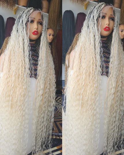 Blonde boho with dark roots