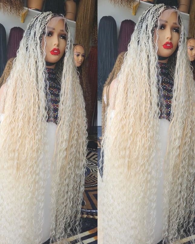 Blonde boho with dark roots