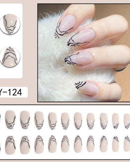 French Water Drop Manicure Rhinestones Wear Nails Vain Products