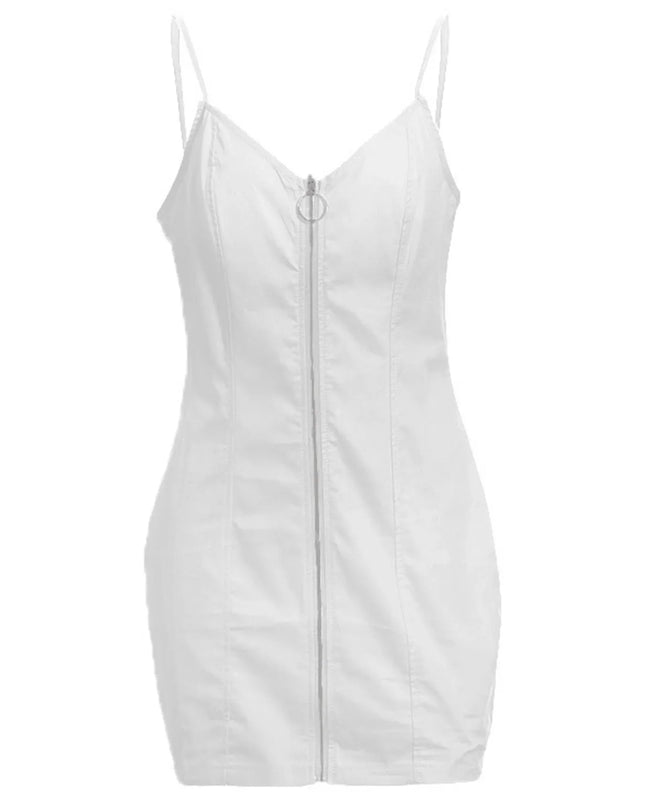 Zip-Front Bodycon Mini Dress – Plus Size
