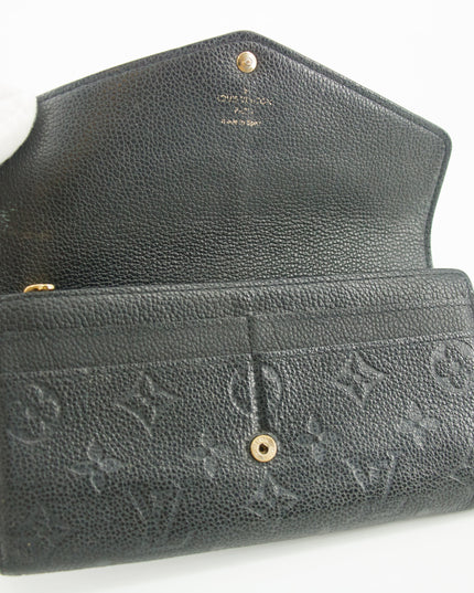 Louis Vuitton Monogram Empreinte Portefeuille Black Leather Wallet #5297