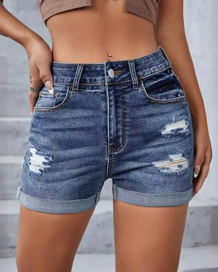 Fashion Personality Women's Ripped Denim Shorts Get DreSsT with Elise LLC