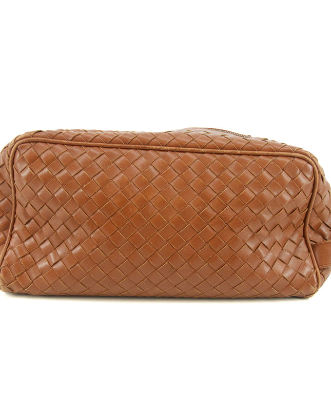 Bottega Veneta Intrrecciato Brown Leather Cosmetic Bag #5744