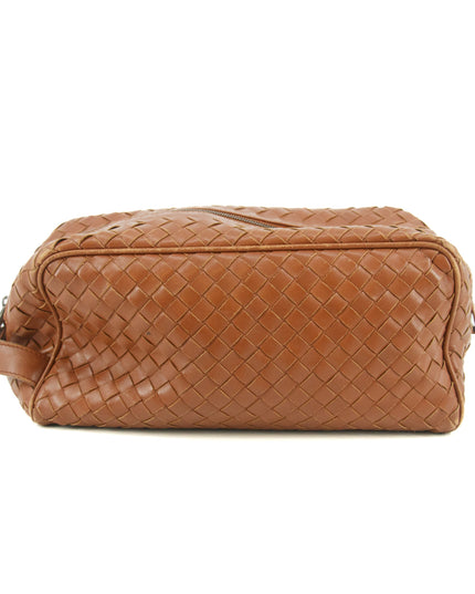 Bottega Veneta Intrrecciato Brown Leather Cosmetic Bag #5744