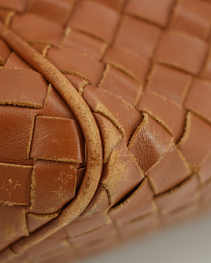 Bottega Veneta Intrrecciato Brown Leather Cosmetic Bag #5744