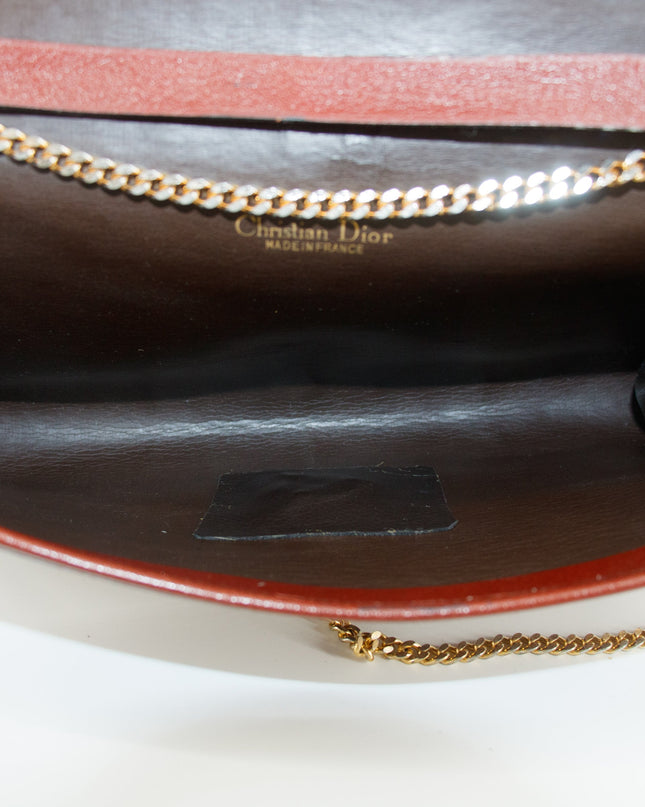 Christian Dior Red Leather Chain Shoulder Bag #5871