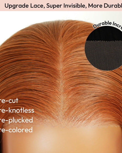 Ginger Copper Color 350# Color Wig Body Wave Pre-cut 5x5 13x4 Lace Wear & Go Wig High Density junoda