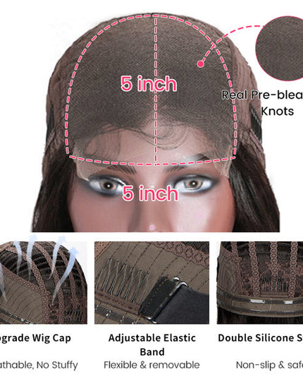[Save $100] Junoda 5x5 HD Lace Wig Skin Melt Straight Pre Cut Lace Wear Go Glueless Wig junoda