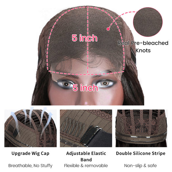 [Save $100] Junoda 5x5 HD Lace Wig Skin Melt Straight Pre Cut Lace Wear Go Glueless Wig junoda