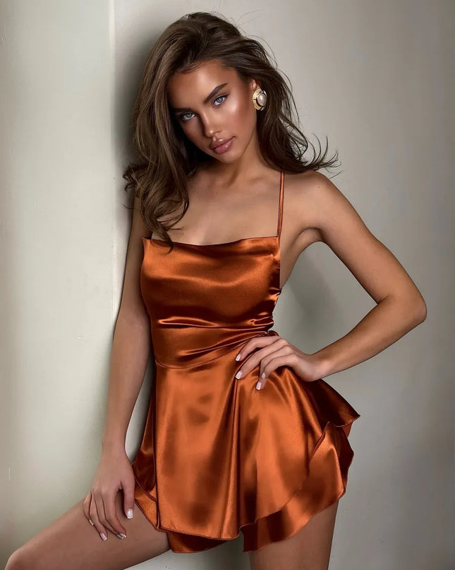 Sadao Lace Up A-Line Short Dress
