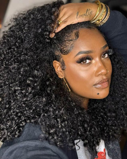 Curly Wave Drawstring Wig Human Hair With Drawstring Near Me For Black Women junoda