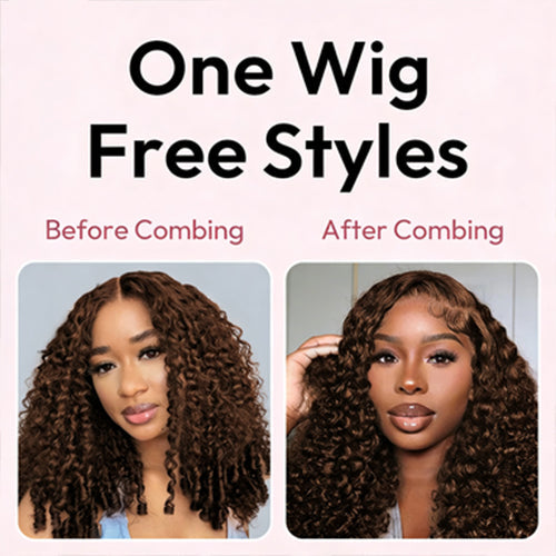 Dark Brown Burmese Curly Wig with Full Spiral Ends 6x5 Ready & Go Undetectable Lace Front Wig junoda