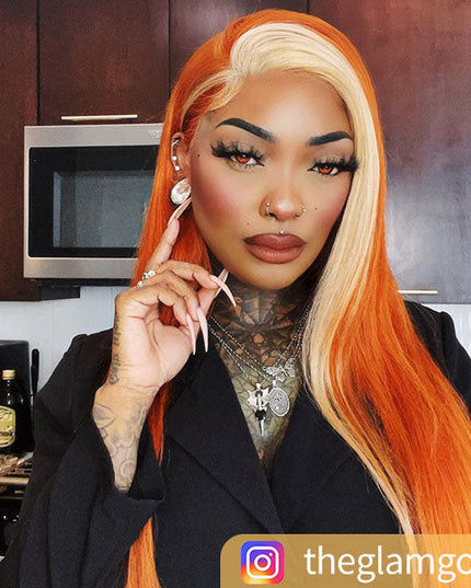 Junoda Ginger Blonde Ombre Lace Frontal Wig Virgin Human Hair Body Wave Wigs junoda
