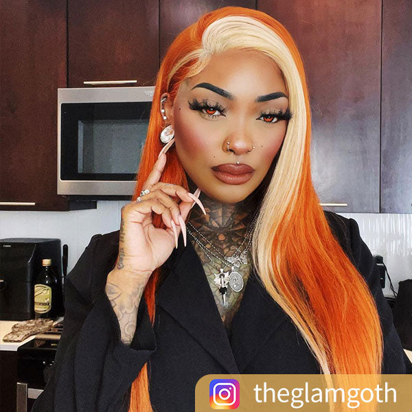 Junoda Ginger Blonde Ombre Lace Frontal Wig Virgin Human Hair Body Wave Wigs junoda