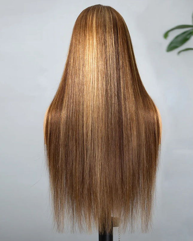 Highlight Honey Blonde Straight / Body Wave Hair Lace Front Wigs Flash Sale junoda