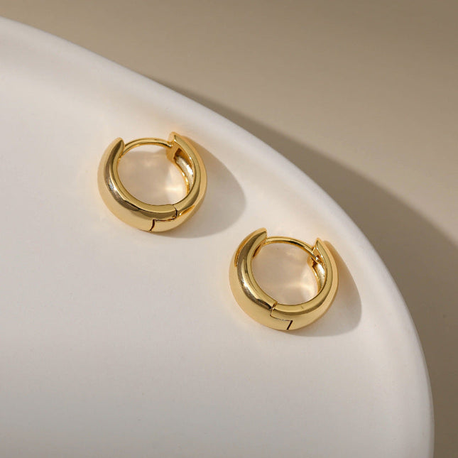 Women's Versatile And Simple Plain Hoop Earrings
