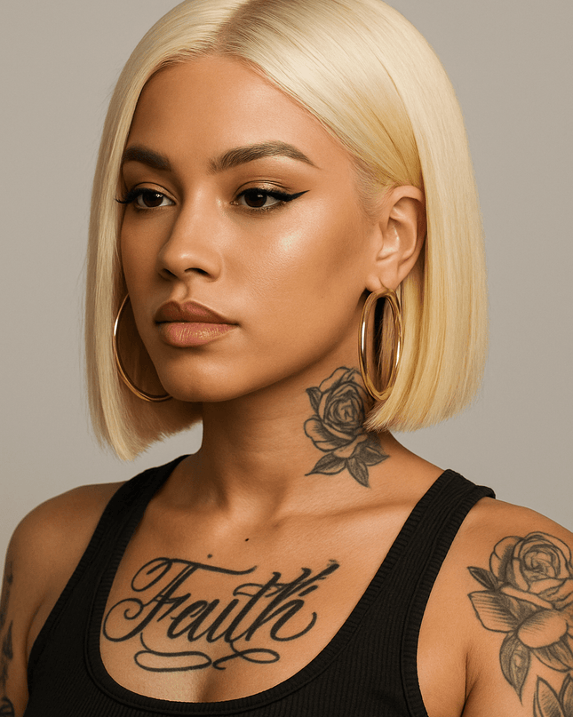 613 Lace Front Bob Wig (Platinum Blonde) Icy Cutie