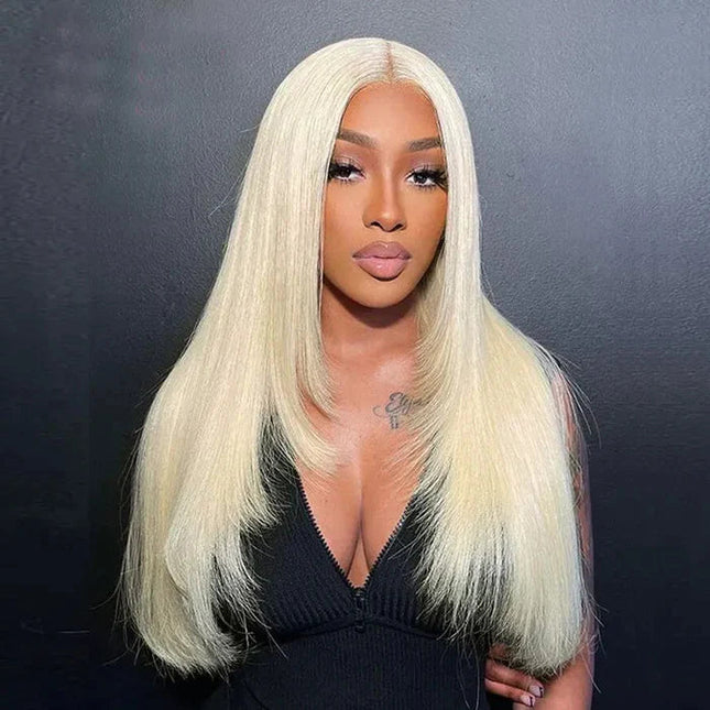 Layered Cut Blonde Pre Plucked Glueless Straight 5x5 13x4 Transparent Lace Wigs junoda