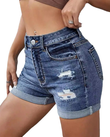 Fashion Personality Women's Ripped Denim Shorts Get DreSsT with Elise LLC