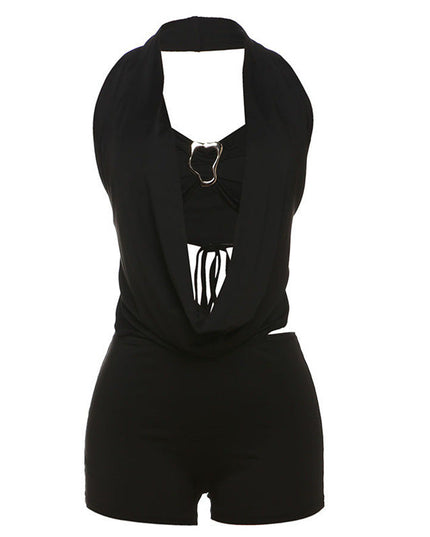 Halter Top Skinny Short Suit Women