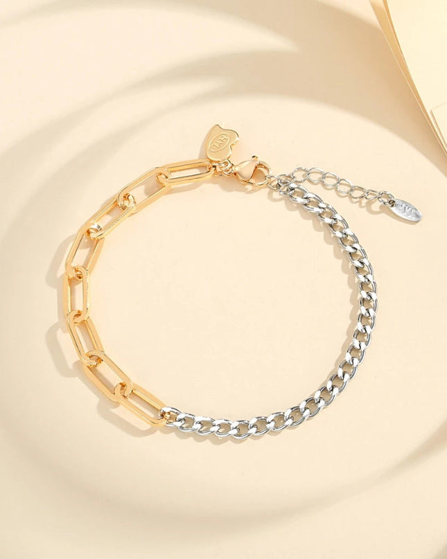 Women's Gold-plated Exquisite Simple Gold And Silver Stitching Bracelet