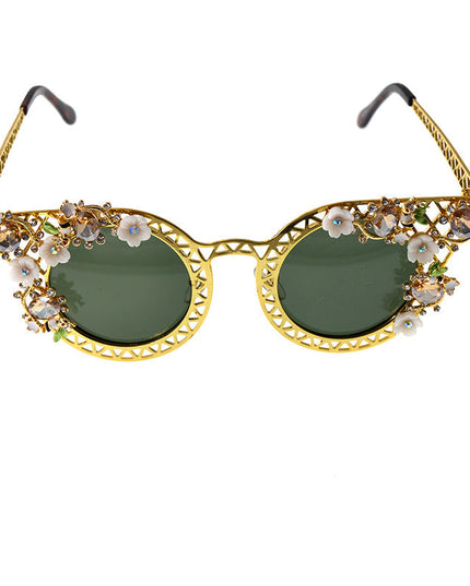 European and American exaggerated folding sunglasses for women, Baroque star street sunglasses, sunglasses for women