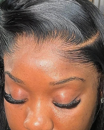 Natural Lagos Hairline Silk Straight 13x6 HD Transparent Lace Front Wig Human Hair No Glue Needed junoda