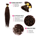 Junoda #4 Deep Wave Bulk Human Hair For Braiding Crochet Micro Boho Braids For Black Women junoda