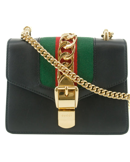 Gucci Black Sylvie  Small Chain Shoulder Bag #7691