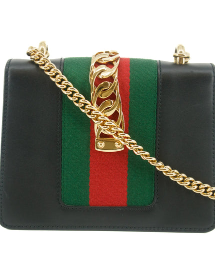 Gucci Black Sylvie  Small Chain Shoulder Bag #7691