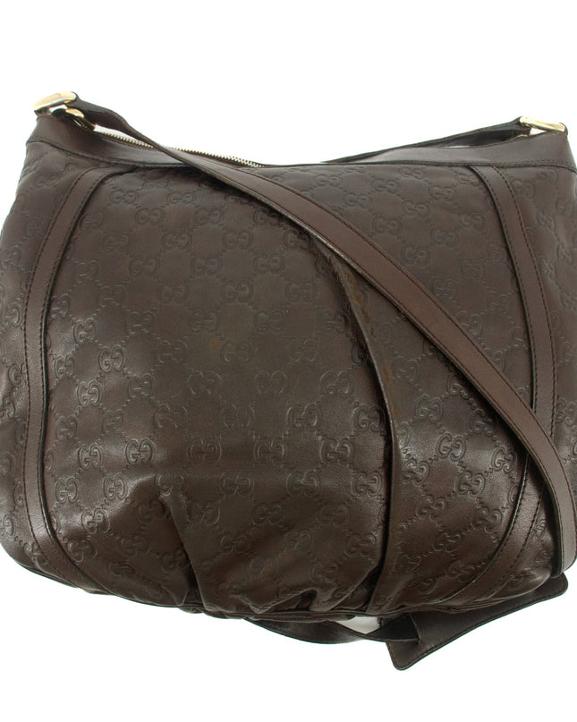 Gucci Brown Abby Guccisima Leather Crossbody Bag #7706