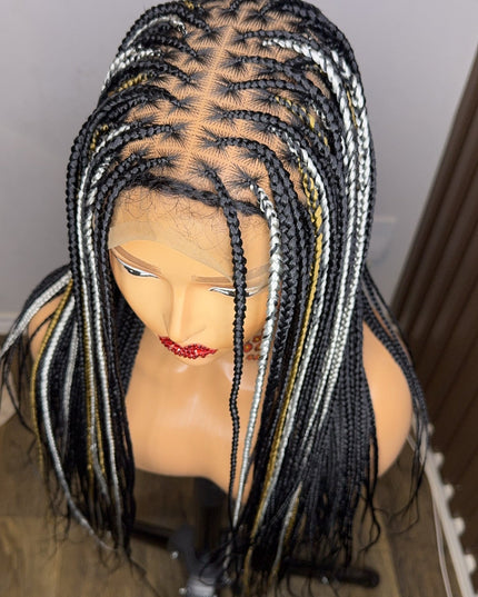 22 inches highlights knotless braided wig