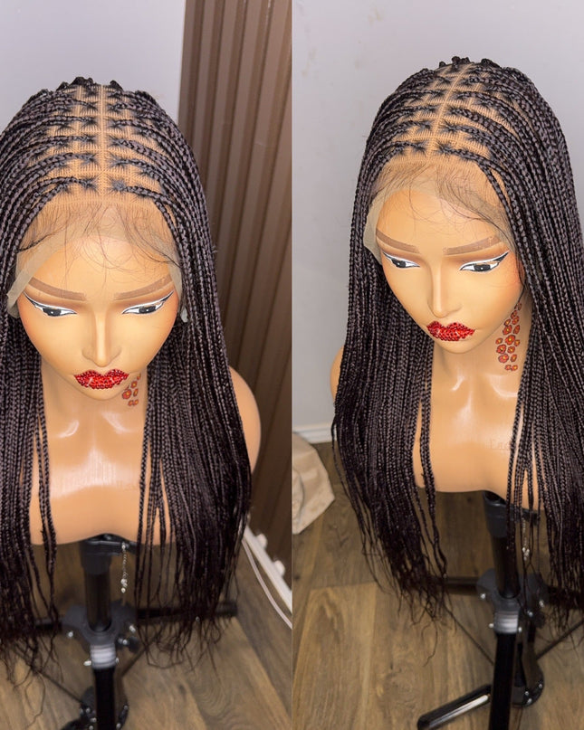 22 inches brown knotless braids