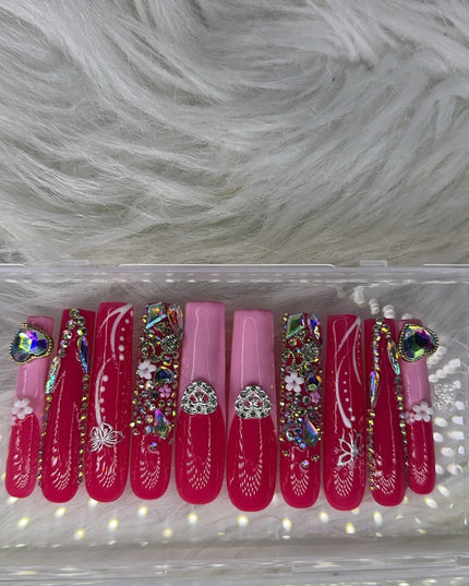 Pink nails acrylic press on nails