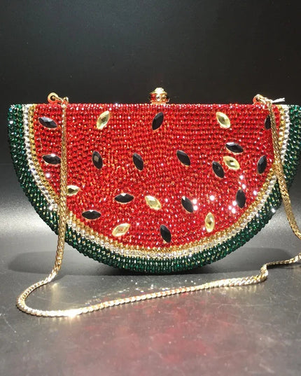 Watermelon Crystal Diamond Evening Bags Women Rhinestone Clutch Wallet Minaudiere Bag Bridal Wedding Bridal Handbag Purse