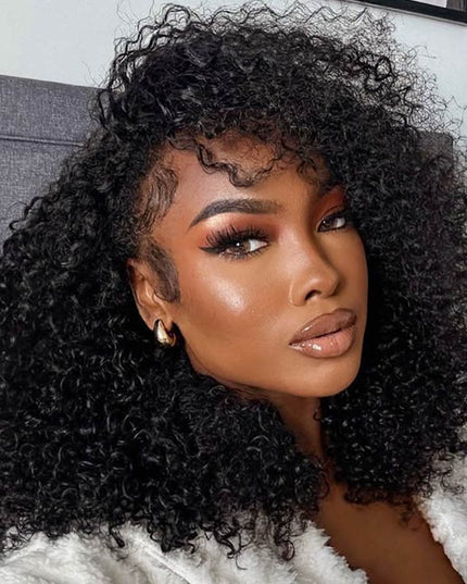 Curly Wave Drawstring Wig Human Hair With Drawstring Near Me For Black Women junoda