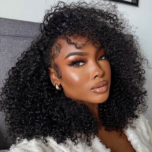 Curly Wave Drawstring Wig Human Hair With Drawstring Near Me For Black Women junoda