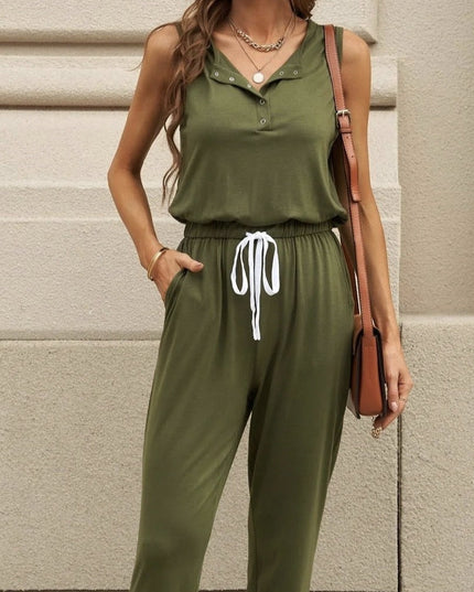 Women’s Off‑Shoulder Button Top & Pocket Pants Set