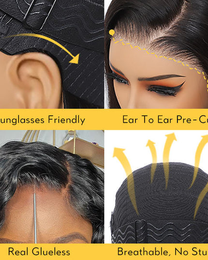 Junoda Highlight Brown 6x5 Pre Cut Lace Wig Mix Color Body Wave Wear & Go Glueless Wig junoda