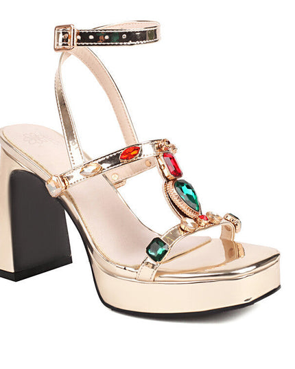 Shimmering Elegant High-heeled Womens Sandals See size chart under “more details”