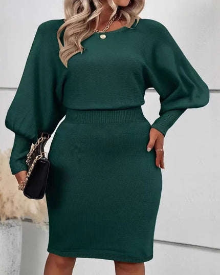 Sheath Plus Size Women's Long Sleeve Temperament Dress Vain Products