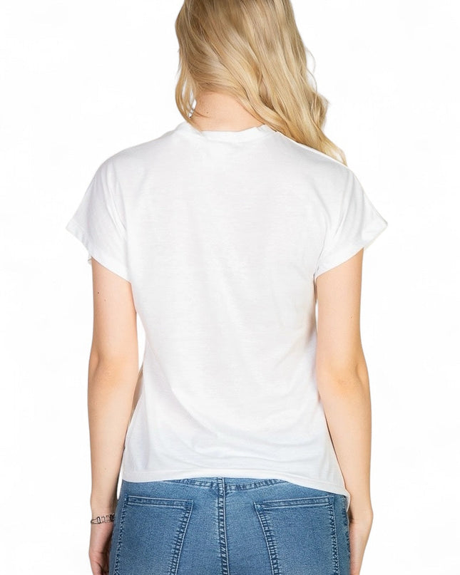 Batwing Sleeve Twist Front Tee {BT3952}