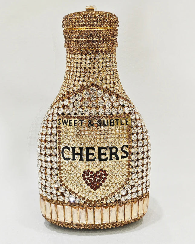Women Bottle  Crystal Evening Bag Lady Diamond Wedding Bridal Purses Female Rhinestone Party Prom Clutches Bags