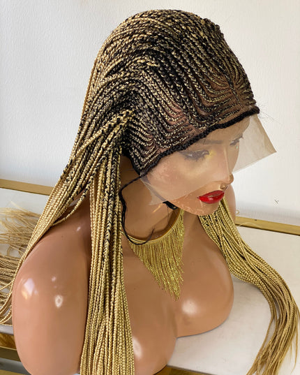 Ready To Ship Tribal Cornrow Lace Frontal Glueless Braided Wig Poshglad Braided Wigs