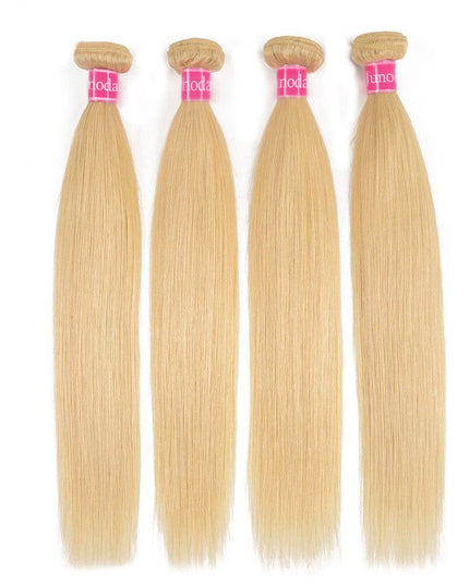 Junoda Hair Blonde 613 Straight Hair Bundles 100% Human Hair Extension 4 Pcs Brazilian Remy Hair junoda