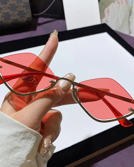 Cat Eye Sunglasses with Gold Metal Frame